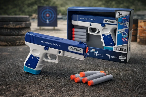 Oyuncak Sünger Mermi Atan Tabanca WY2105B Blaster Zone Soft Bullet Silah ürün görseli 1