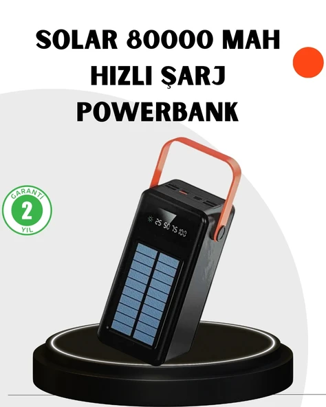 Powerbank Hızlı Şarj Solar Güneş Enerjili Çok Girişli P109755S6807 ürün görseli 1