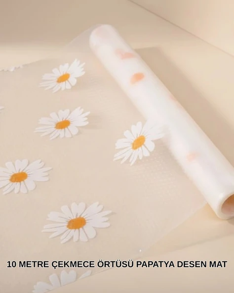 10 Metre Papatya Desenli Kolay Temizlenebilir Çekmece Matı P110197S1536 ürün görseli 1