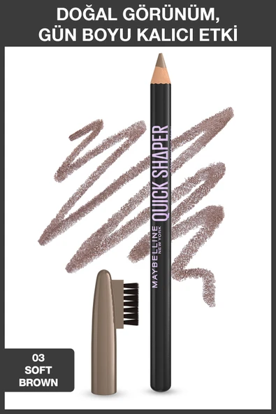 Maybelline NY Quick Shaper Kaş Şekillendirici Kalem - 03 Soft Brown ürün görseli 1