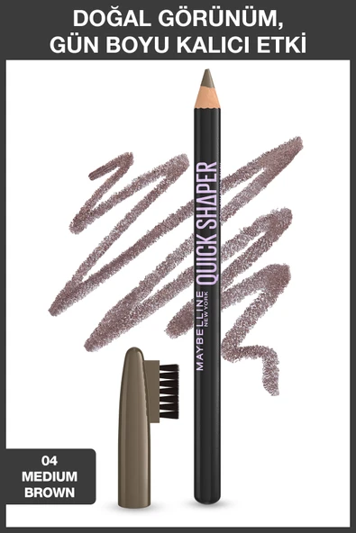 Maybelline NY Quick Shaper Kaş Şekillendirici Kalem - 04 Medium Brown ürün görseli 1