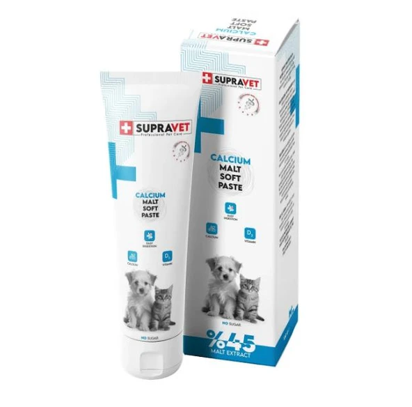 Supravet Calcium Kedi Ve Köpekler İçin Kalsiyum Malt Macun 100 Gr ürün görseli 1