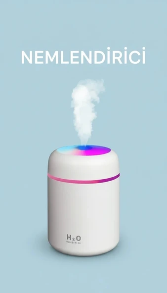 300 ml Ulrasonik Ledli Hava Nemlendirici Buhar Makinesi Ve Aroma Difüzörü ürün görseli 1