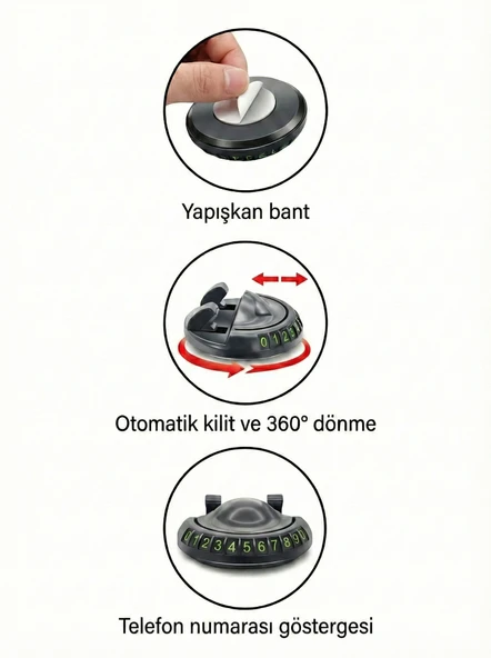 Numaratörlü Telefon tutucu siyah / SYTE33 ürün görseli 1