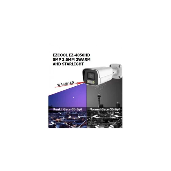 Ezcool Ez-4050Hd 5Mp 3.6Mm 2Warm Ahd Starlıght ürün görseli 1