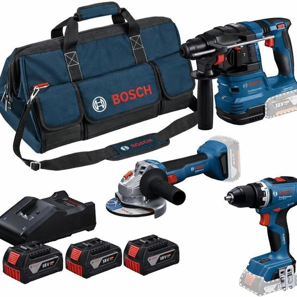 Bosch GSR+GWS+GBH+3X4.0AH+GAL 18V-40 Karma Set ürün görseli 1