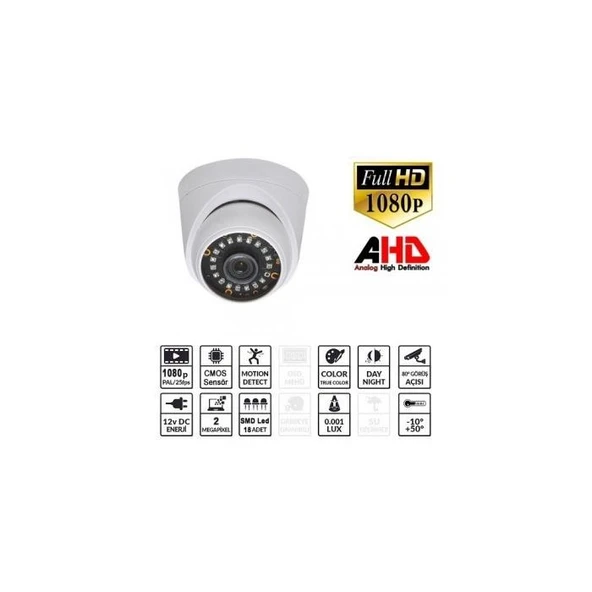Ezcool Ez-5020Hd 2Mp 3.6Mm 18Smd Ahd Dome ürün görseli 1