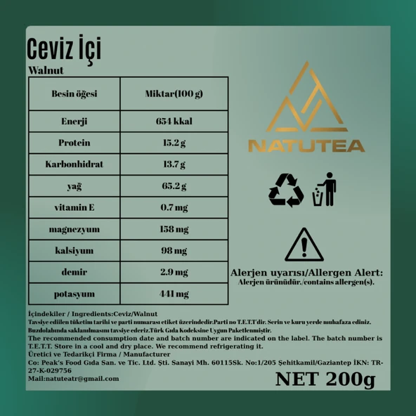Natutea Ceviz İçi 200 g - Resim 3
