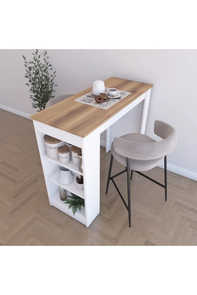 Dienni Raflı Mutfak Masası 120x50x100 ürün görseli 1