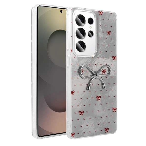 Galaxy S24 Ultra Kılıf Kamera Çıkıntılı Parlak Figürlü Shiny Happy Silikon Kapak ürün görseli 1