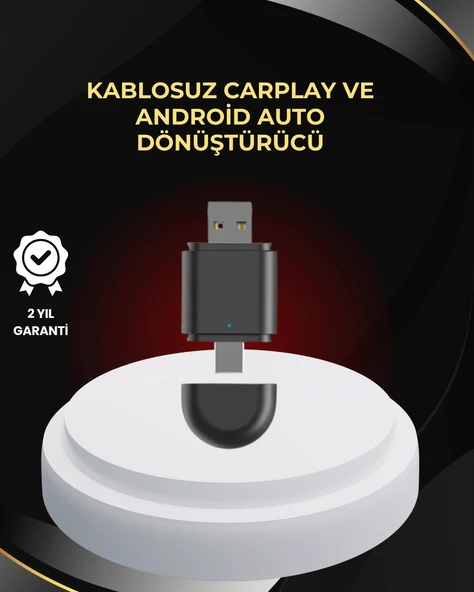 Kablosuz CarPlay ve Android Auto Dönüştürücü – USB-A & Type-C Girişli Akıllı Adaptör P112984S9481 ürün görseli 1