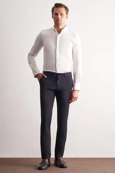 Lacivert Yan Cep Düz Paça  Slim Fit Chino Casual Pantolon 1003255158 ürün görseli 1
