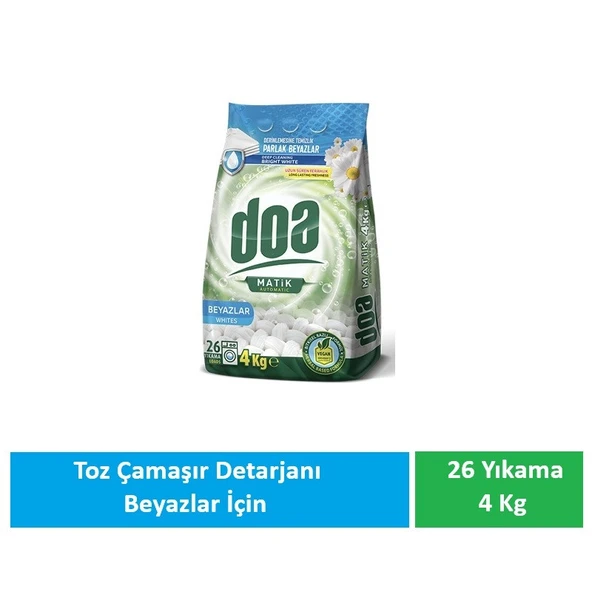Doa Matik Toz Deterjan Beyazlar 4 Kg 26 Yıkama ürün görseli 1