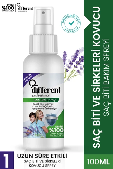 DİFFERENT PROFESİONAL Bit ve Sirke Kovucu/Koruyucu Lavanta Yağlı Saç Spreyi 100 ml ürün görseli 1