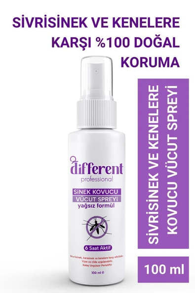DİFFERENT PROFESİONAL Organik Doğal Sinek Ve Kene Koruyucu Limon Kokulu Sprey 100 ml ürün görseli 1