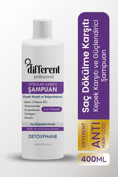 DİFFERENT PROFESİONAL Dökülme Karşıtı,kepek Önleyici Şampuan Biotin, Collagen, Keratin, D-panthenol, Niacinamide ürün görseli 1
