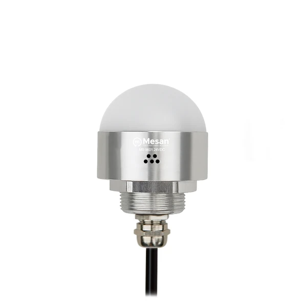 MESAN MS 9601.24VDC Ø50 M30 Somun Bağlantılı LED İndikatör RGY Buzzer Gümüş Gövde ürün görseli 1