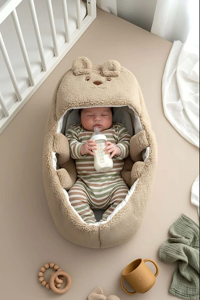 Tavşanlı Peluş Bebek Taşıma Çantası ürün görseli 1