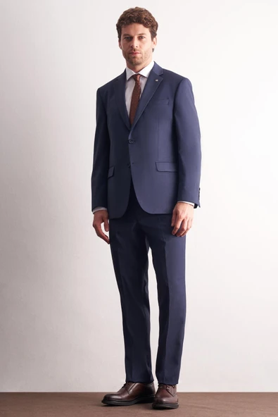 Lacivert Mono Yaka Esnek Bel 4 Drop Comfort Fit Tam Astar Takım Elbise 1001255169 ürün görseli 1