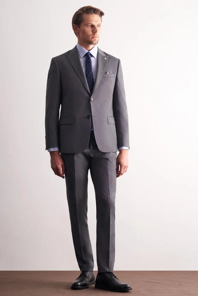 Haki Kırlangıç Yaka Esnek Bel 6 Drop Slim Fit Tam Astar Takım Elbise 1001255168 ürün görseli 1
