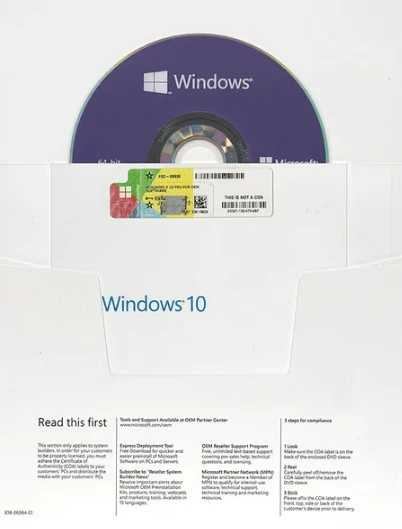 Microsoft Windows 10 Pro 64Bit Türkçe DSP OEI DVD 21H1 FQC-08977 ürün görseli 1