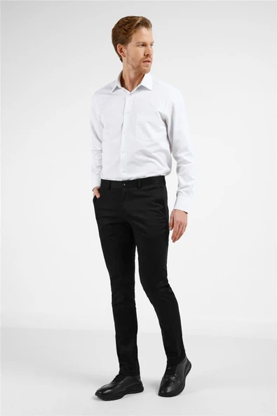 Siyah Yan Cep Casual Slim Fit Pamuklu Chino Pantolon 1003255172 ürün görseli 1
