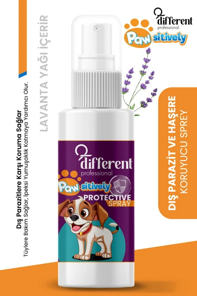 DİFFERENT PROFESİONAL Evcil Hayvanlar İçin Lavanta Yağlı Böcek Kovucu Tüy Koruyucu Sprey 100 ML ürün görseli 1