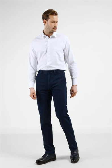 Lacivert Yan Cep Casual Comfort Fit Pamuklu Chino Pantolon 1003255171 ürün görseli 1
