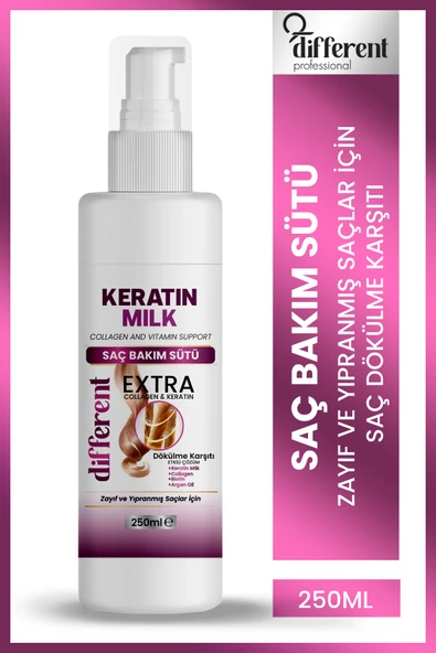 DİFFERENT PROFESİONAL Keratin Bakım Sütü Düzleştirme Dökülme Karşıtı Besleyici Saç Bakım Spreyi 250ml ürün görseli 1
