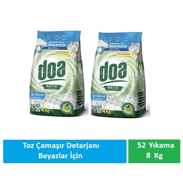 Doa Matik Toz Deterjan Beyazlar 2 x 4 Kg ürün görseli 1