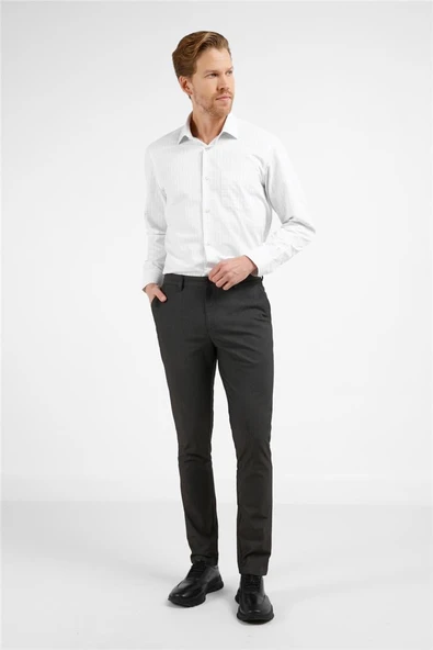 Siyah Yan Cep Düz Paça Pamuklu Slim Fit Chino Casual Pantolon 1003255164 ürün görseli 1
