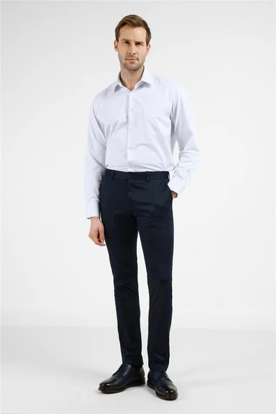 Lacivert Yan Cep Casual Slim Fit Pamuklu Chino Pantolon 1003255172 ürün görseli 1