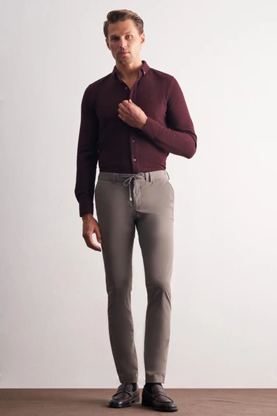 Vizon Yan Cep Düz Paça  Slim Fit Chino Casual Pantolon 1003255158 ürün görseli 1