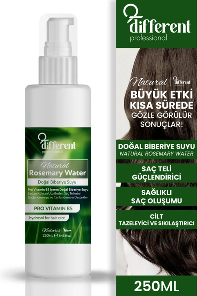 DİFFERENT PROFESİONAL Biberiye Suyu Dökülme Karşıtı ve Hızlı Saç Uzatma Etkili Saç Toniği 250 ml ürün görseli 1