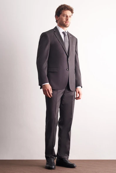 Kahverengi Mono Yaka Esnek Bel 4 Drop Comfort Fit Tam Astar Takım Elbise 1001255169 ürün görseli 1
