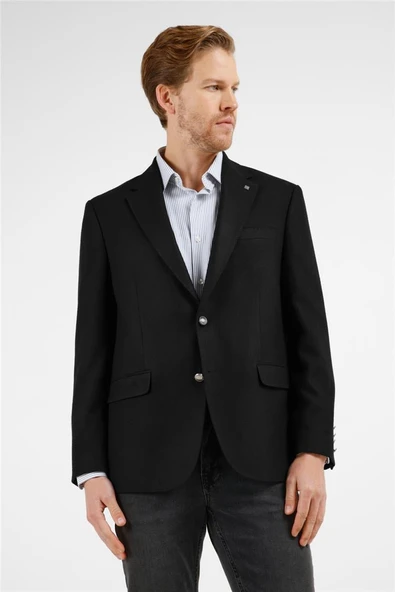 Siyah Mono Yaka 4 Drop Comfort Fit Ceket 1002255160 ürün görseli 1