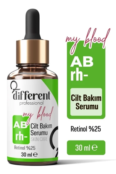 DİFFERENT PROFESİONAL Ab Rh- Kan Grubuna Özel Cilt Yenileyici Nemlendirici Leke Önleyici Aydınlatıcı Bakım Serumu ürün görseli 1