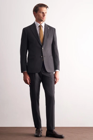 Füme Kırlangıç Yaka Esnek Bel 6 Drop Slim Fit Tam Astar Esnek Takım Elbise 1001255167 ürün görseli 1