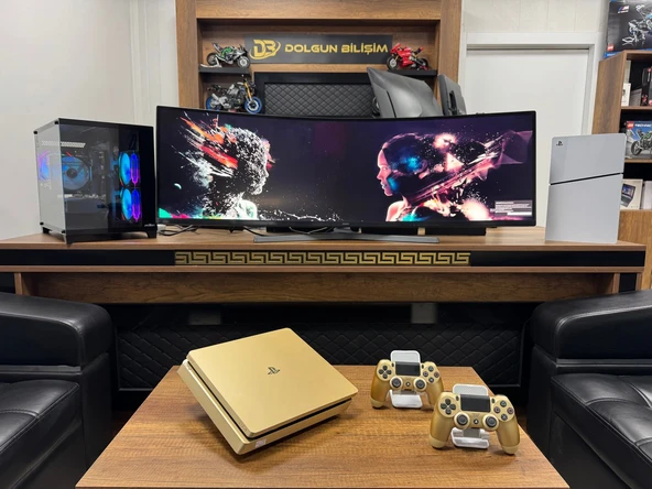 PlayStation 4 Slim Gold Edition Çift Kol Oyun Konsolu (İKİNCİ EL) ürün görseli 1