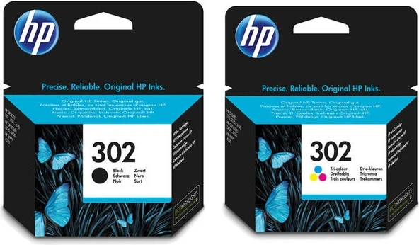 Hp 302 Siyah ve Renkli Kartuş 2'li Set Hp F6U65AE + F6U66AE ürün görseli 1
