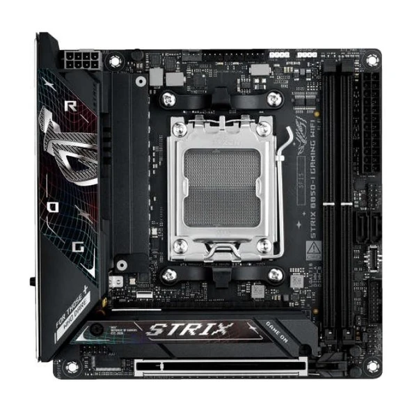 ASUS ROG STRIX B850-I GAMING WIFI AMD B850 AM5 DDR5 6400 DP HDMI 3X M2 USB3.2 WİFİ 6E BT AURA RGB 2.5GBİT LAN ATX ARMOURY CRATE AI SUİTE 3 PCIE SLOT Q RELEASE ürün görseli 1