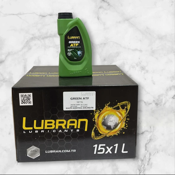 LUBRAN YEŞİL ATF AMARTİSÖR HİDROLİK DİREKSİYON YAĞI 1 LT X 15 ADET ürün görseli 1