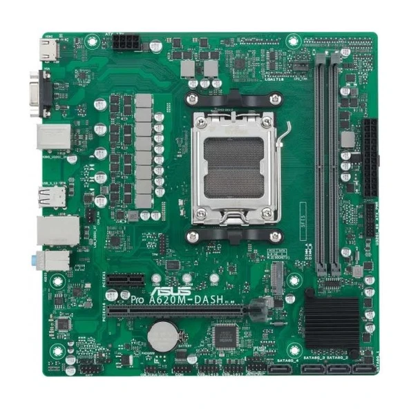 ASUS PRO A620M-DASH-CSM AMD A620 AM5 DDR5 6400 HDMI VGA M2 USB3.2 mATX DASH destekli network bağlantısı ASUS 5X PROTECTION III ürün görseli 1