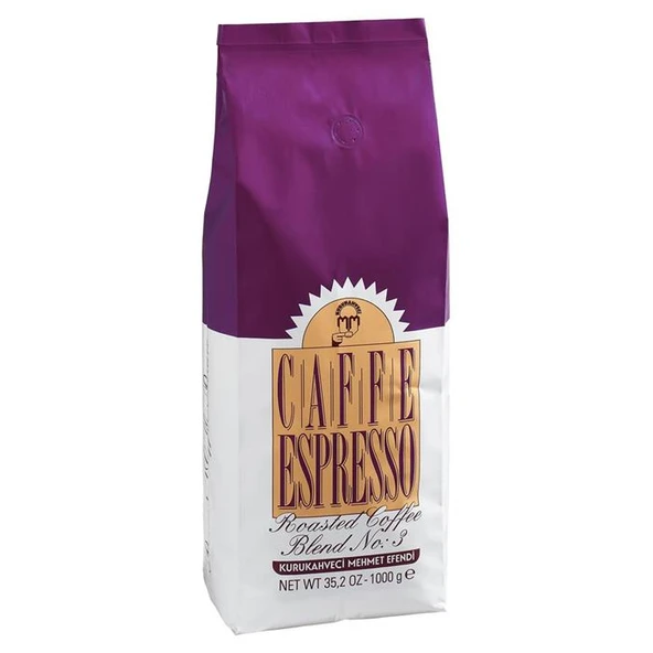 Mehmet Efendi 1000gr ESPRESSO  Roasted Coffe Blend Çekirdek Kahve No:3 ( WT 35,2 Oz) ürün görseli 1