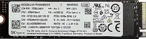 SK hynix SK Hynix BC901 512GB NVMe M.2 2280 PCIe 4.0