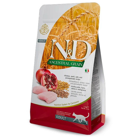 N&D Low Tavuklu Narlı Yetişkin Kedi Maması 1,5 Kg ürün görseli 1