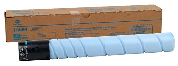 Konica Minolta TN-221C Cyan Mavi Orjinal Fotokopi Toneri Bizhup C227-287-367 21.000 Sayfa ürün görseli 1