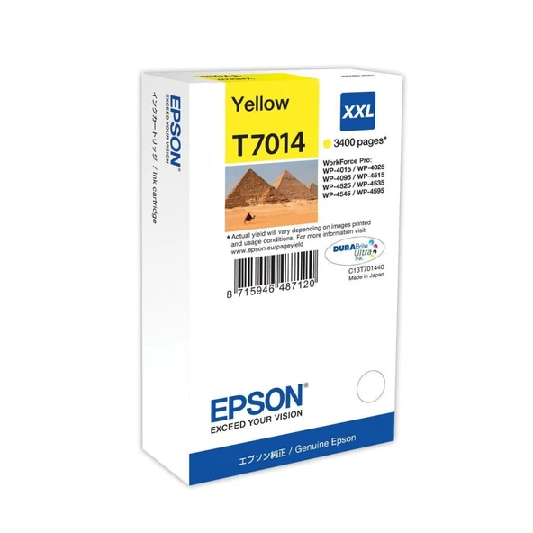 Epson T7014 Yellow Sarı 3.400 Sayfa Mürekkep Kartuş T70144010 ürün görseli 1