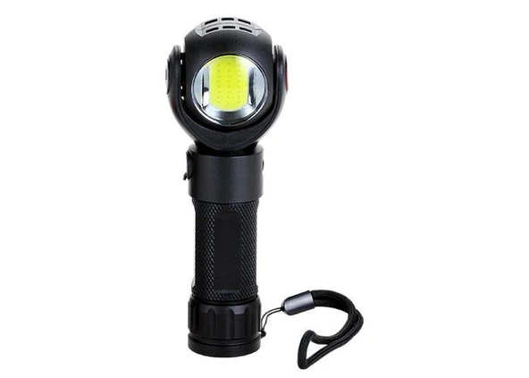 S-link SL-F860 3W Cob+3W Led Pilli Dönebilen Çift Başlıklı Manyatik Tutuculu El Feneri ürün görseli 1