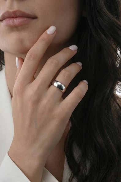925 Ayar Gümüş Alyans Unisex Klasik Alyans Yüzük - Düz Tasarım Söz ve Nişan Yüzüğü ürün görseli 1